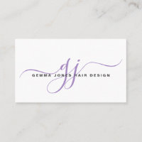 Styliste de cheveux moderne Lavendar Script Monogr