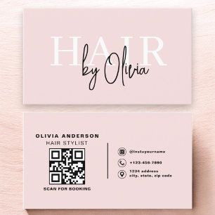 Carte De Visite Styliste de cheveux QR Code Typographie moderne