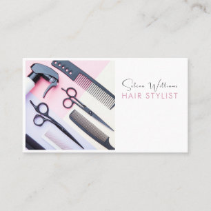 Carte De Visite Styliste de cheveux Salon Outils minimaliste