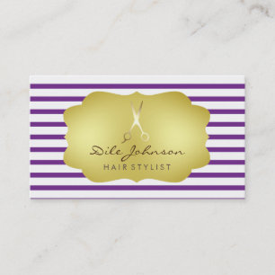 Carte De Visite Styliste de cheveux Strited Gold Faux Salon Profes