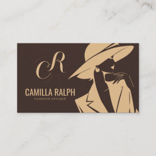 Carte De Visite Styliste de mode personnalisé Silhouette élégante
