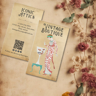Carte De Visite Styliste de stylistes de mode vintage Boutique