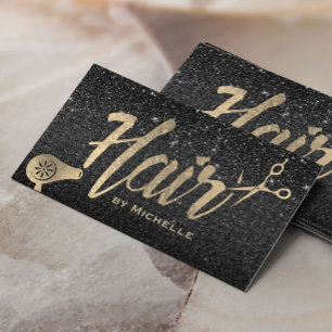 Carte De Visite Styliste des cheveux Typographie de l'or Parties s