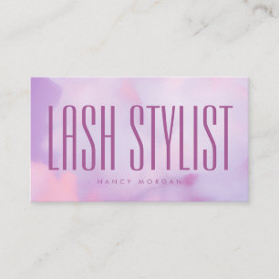 Carte De Visite Styliste en cils Pastel Violet Holographique