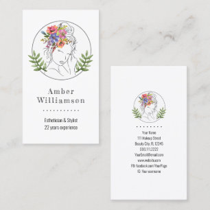 Carte De Visite Styliste Esthétique moderne Spa Élégant Chic Flora
