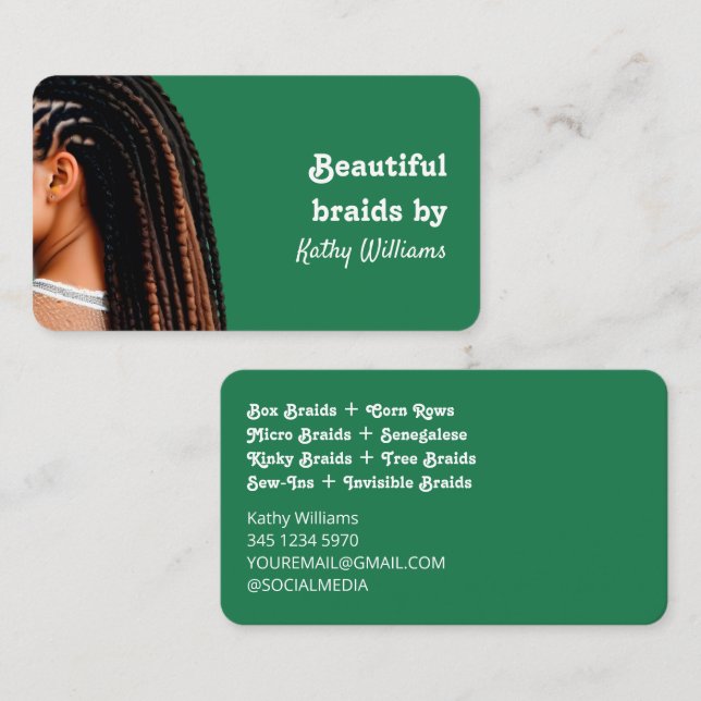 Carte De Visite Styliste Loctician Dreadlock (Devant / Derrière)