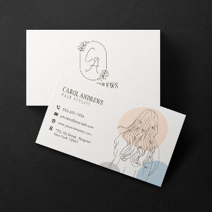 Carte De Visite Styliste minimaliste des cheveux Illustration Salo