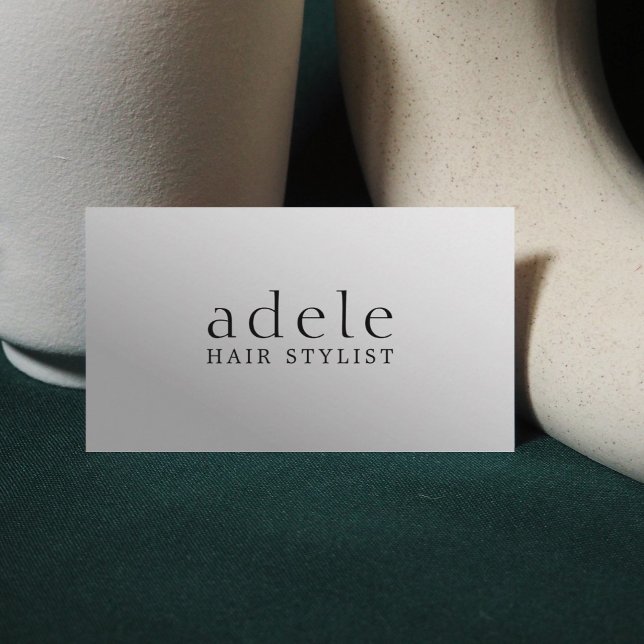 Carte De Visite Styliste minimaliste Élégante Faux cheveux argenté (Créateur téléchargé)