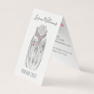 Carte De Visite Styliste Pastel Hair Styliste Braid Hairstyle Fleu