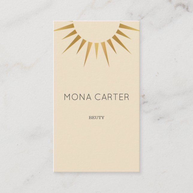 Carte de visite stylistique du soleil d'art déco (Devant)