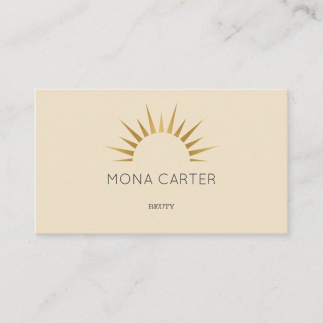 Carte de visite stylistique du soleil d'art déco (Devant)