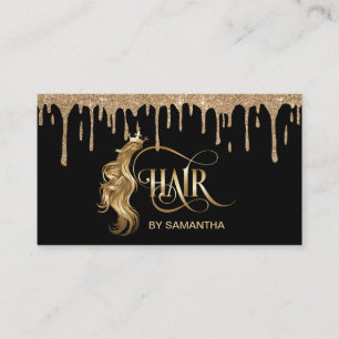 Carte De Visite Stylliste de cheveux extension de cheveux en or mo
