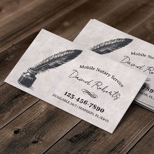 Carte De Visite Stylo à plume Vintage pour le service Noir Mobile
