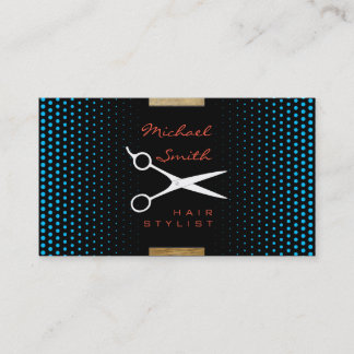Carte De Visite Stylo Cheveux Moderne Capri Polka Point