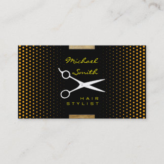 Carte De Visite Stylo Cheveux Moderne Tangerine Polka Dot