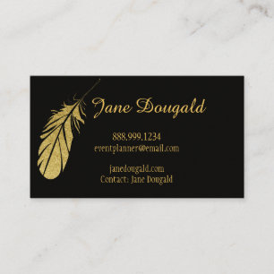 Carte De Visite Stylo en plumes d'or Noir Classic Writer