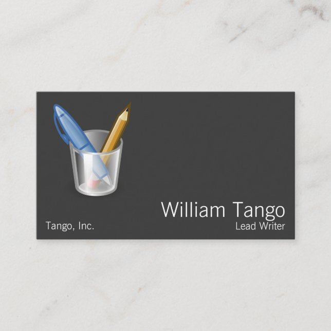 Carte De Visite Stylo et crayon de tango (Devant)