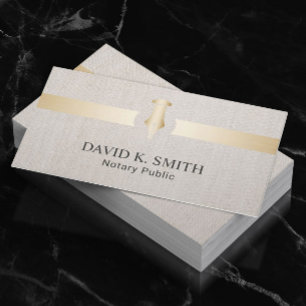 Carte De Visite Stylo Notaire Public Golden Pen Élégant Linge