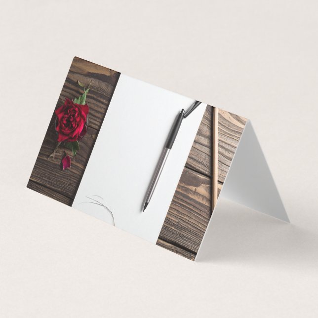 Carte De Visite stylo rose et papier (Devant)