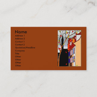 Carte De Visite Stylo sur la scène arrière d'automne sur l'avant