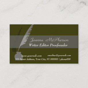 Carte De Visite Stylo Vintage noir élégant et moderne