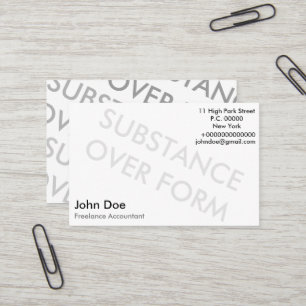 Carte De Visite "Substance sur formulaire"