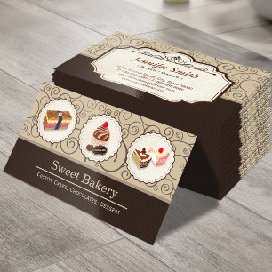 Carte De Visite Sucre Boulangerie Boutique Gâteaux Sur Mesure Choc