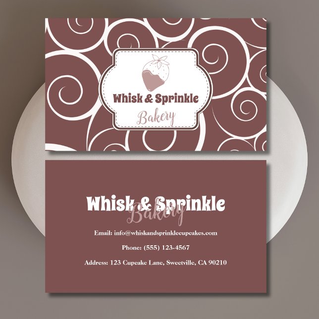 Carte De Visite Sucre Boulangerie Boutique Gâteaux Sur Mesure Choc (Créateur téléchargé)