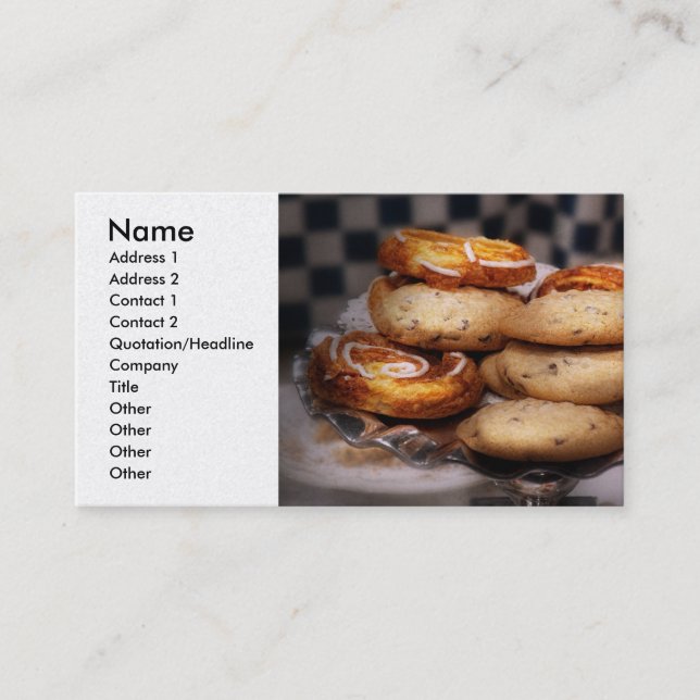 Carte De Visite Sucré - Cookies - Cookies et danois (Devant)
