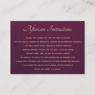 Carte De Visite Suite violet profonde pour les extensions Lash