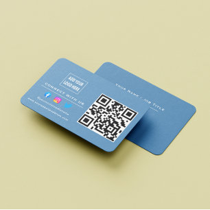 Carte De Visite Suivez le code QR pour nous connecter en bleu pous