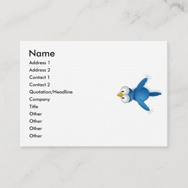 Carte De Visite Suivez-moi sur Twitter @ Votre nom d'utilisateur (Devant)