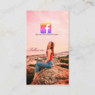 Carte De Visite suivez-nous nom d'utilisateur facebook médias soci