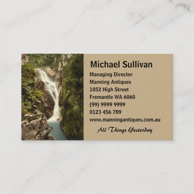 Carte De Visite Sulby Glen Upper Falls, Ramsey, Île de Man (Devant)