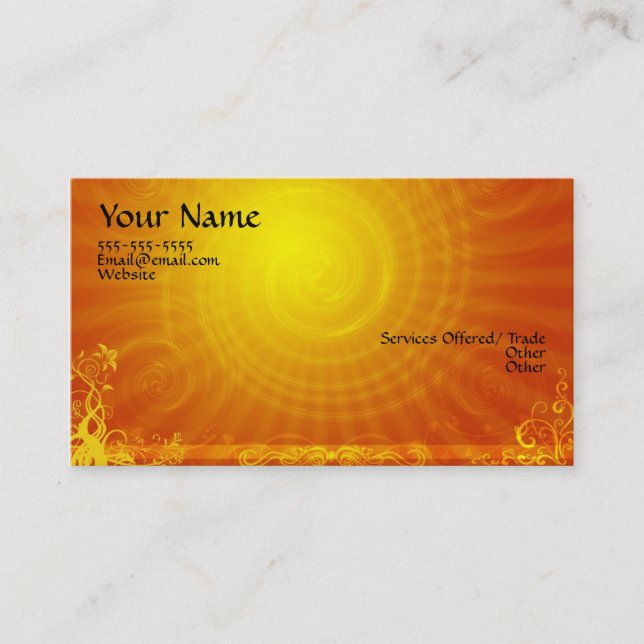 Carte de visite Sun (Devant)
