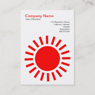 Carte De Visite Sun 01 - Rouge sur blanc