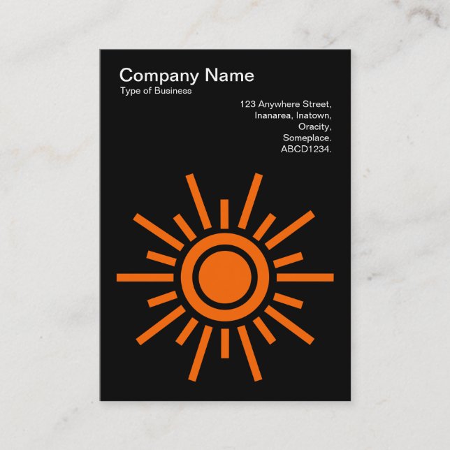 Carte De Visite Sun 02 - Orange sur noir (Devant)