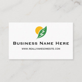 Carte De Visite Sun and Leaf with Electricity Zap Business Card