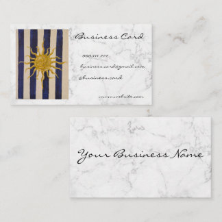 Carte De Visite Sun & Blue Striped BusinessCard Granite Background