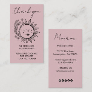 Carte De Visite Sun Flower Boho Chic Elegant Social Icons Remise