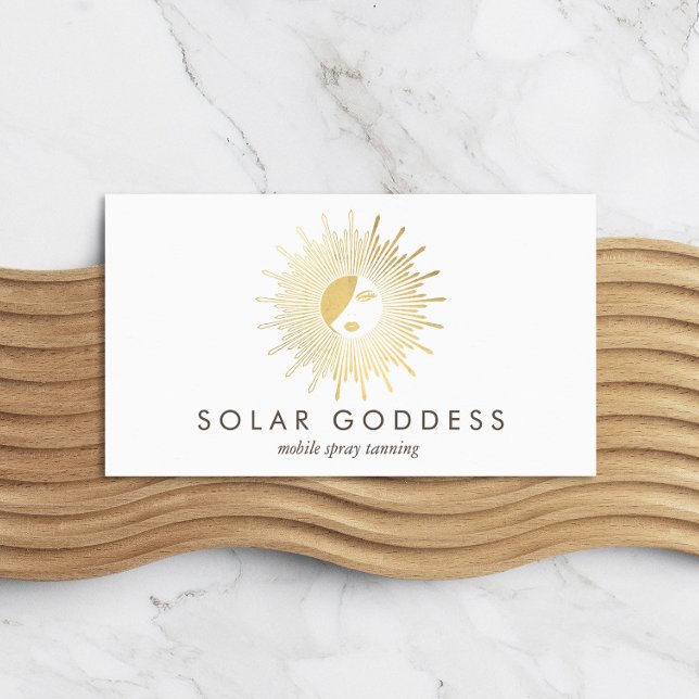 Carte De Visite Sun Goddess Girl Logo Spray Tanning Salon (Créateur téléchargé)