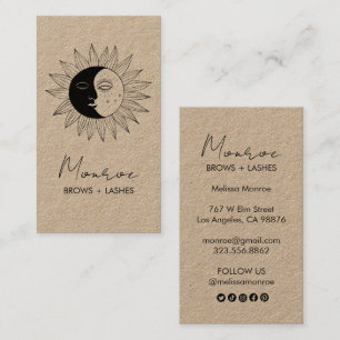 Carte De Visite Sun & Moon Boho Line Art Elegant KRAFT Social Icon