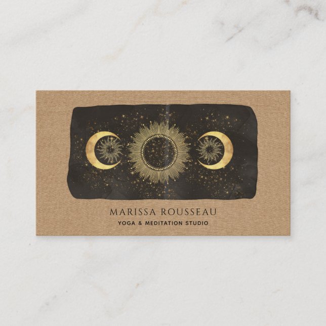 Carte De Visite Sun Moon Stars Celestial Yoga Studio (Devant)