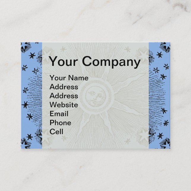 Carte De Visite Sun Stars Antique Nuit Ciel Médiéval Zodiac (Devant)