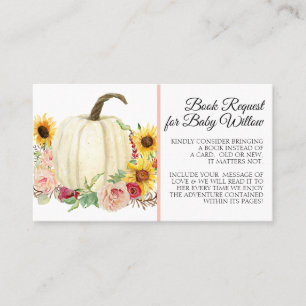 Carte De Visite Sunflower Blush Rose Floral Citrouille Demande de 