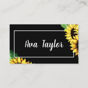 Carte De Visite Sunflower Stylish Modern Girl