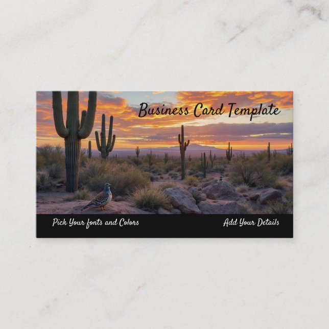 Carte De Visite Sunrise du désert du sud-ouest de l'Arizona (Devant)