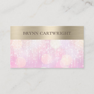Carte De Visite Sunset Bokeh Twinkle éclaire rose et or