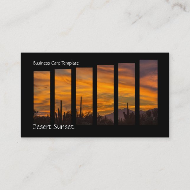 Carte De Visite Sunset Saguaro Cactus - Désert de l'Arizona (Devant)