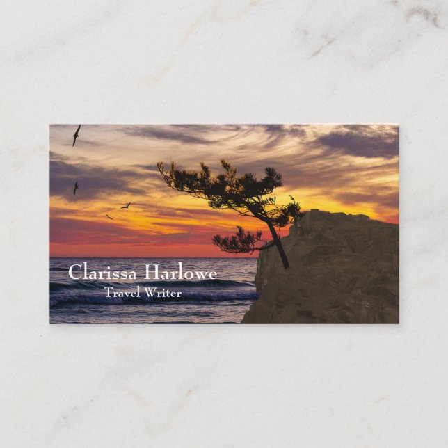 Carte De Visite Sunset Tree Travel Writer Blogger Magazine (Devant)